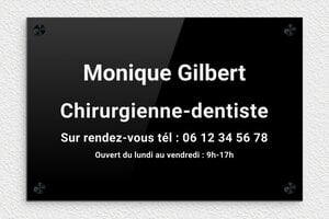 Plaque Chriurgien - ppro-orthodontiste-001-4 - 300 x 200 mm - noir-blanc - screws-caps - ppro-orthodontiste-001-4
