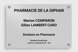 Plaque Pharmacie - ppro-pharmacie-004-1 - 300 x 200 mm - anodise - screws-spacer - ppro-pharmacie-004-1