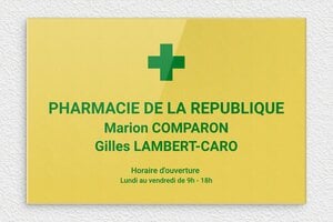 Plaque Pharmacie - ppro-pharmacie-005-1 - 300 x 200 mm - or-clair-vert - none - ppro-pharmacie-005-1