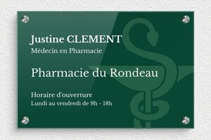Plaque Pharmacie - ppro-pharmacie-008-1 - 300 x 200 mm - custom - screws-spacer - ppro-pharmacie-008-1