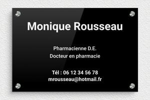 Plaque Pharmacie - ppro-pharmacie-010-1 - 300 x 200 mm - noir-blanc - screws-spacer - ppro-pharmacie-010-1