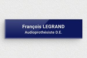 Plaque Professionnelle Plexiglass Bleue - ppro-plexibleu-002-1 - 100 x 25 mm - bleu-blanc - glue - ppro-plexibleu-002-1