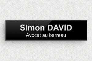 Plaque Professionnelle Plexiglass Noire - ppro-plexinoir-002-1 - 100 x 25 mm - custom - glue - ppro-plexinoir-002-1