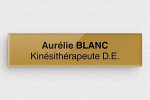 Plaque Professionnelle Plexiglass Or - ppro-plexior-001-1 - 100 x 25 mm - or-fonce-noir - glue - ppro-plexior-001-1