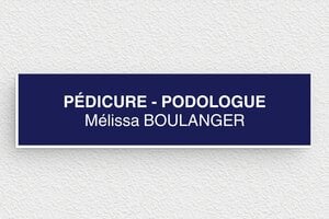 Plaque Podologue - ppro-podologue-006-1 - 100 x 25 mm - bleu-marine-blanc - glue - ppro-podologue-006-1