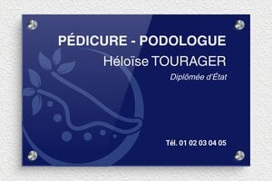 Plaque Podologue - ppro-podologue-023-1 - 300 x 200 mm - custom - screws-spacer - ppro-podologue-023-1