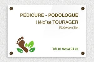 Plaque Podologue - ppro-podologue-quadri-001-3 - 300 x 200 mm - custom - screws-caps - ppro-podologue-quadri-001-3
