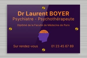 Plaque Psychologue - ppro-psychiatre-quadri-002-3 - 300 x 200 mm - custom - screws-caps - ppro-psychiatre-quadri-002-3