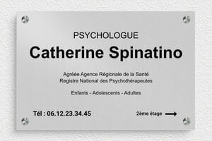 Plaque Psychologue - ppro-psychologue-005-1 - 300 x 200 mm - anodise - screws-spacer - ppro-psychologue-005-1