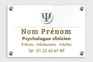 Plaque Psychologue - ppro-psychologue-006-4 - 300 x 200 mm - custom - screws-caps - ppro-psychologue-006-4