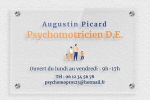 Plaque Psychomotricien - ppro-psychomotricien-quadri-001-3 - 300 x 200 mm - transparent - screws-spacer - ppro-psychomotricien-quadri-001-3