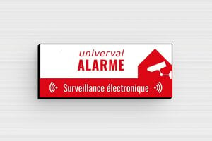 Autocollant alarme maison - Plaque PVC "dissuasive ALARME" - 50 x 20 mm - PVC - custom - glue - preset-alarme-001-3