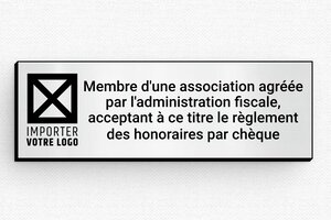 Signalétique pour association - secteur-association-badge-002-3 - 75 x 25 mm - gris-brosse-noir - badge - secteur-association-badge-002-3