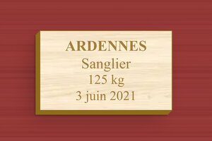 Plaque en bois pour trophée de chasse - Bois - 50 x 30 mm - erable - glue - secteur-association-trophee-chasse-bois-003-3