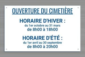 Signalétique pour le cimetière - secteur-collectivite-commune-cimetiere-001-3 - 500 x 300 mm - blanc-bleu - screws - secteur-collectivite-commune-cimetiere-001-3