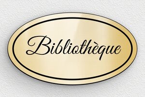 Signalétique pour bibliothèque - secteur-collectivite-mairie-bibliotheque-003-3 - 90 x 50 mm - or-brillant-noir - glue - secteur-collectivite-mairie-bibliotheque-003-3