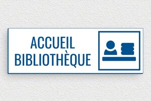 Signalétique pour bibliothèque - secteur-collectivite-mairie-bibliotheque-009-3 - 150 x 50 mm - blanc-bleu - none - secteur-collectivite-mairie-bibliotheque-009-3