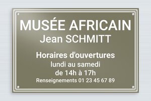 Signalétique de musée personnalisée - secteur-collectivite-musee-005-3 - 300 x 200 mm - taupe - screws - secteur-collectivite-musee-005-3