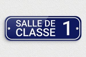Panneau pour école - Plaque salle de classe 1 - 200 x 65 mm - Plexiglass - bleu-blanc - screws - secteur-education-salle-de-classe-004-3