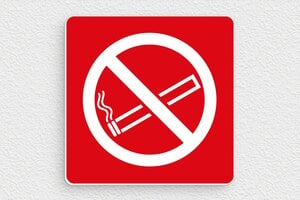 Signalétique pour magasins et commerces - Panneau interdit de fumer - 100 x 100 mm - PVC - rouge-blanc - glue - secteur-magasin-001-3