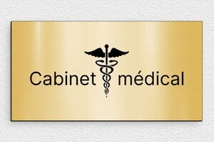 Signalétique cabinet médical - secteur-medical-016-2 - 210 x 110 mm - or-brosse-noir - glue - secteur-medical-016-2