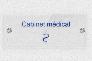 Signalétique cabinet médical - secteur-medical-027-2 - 200 x 80 mm - transparent - screws-caps - secteur-medical-027-2
