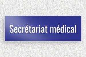 Signalétique cabinet médical - Plaque secrétariat médical - 120 x 40 mm - Aluminium - bleu - glue - secteur-medical-030-2