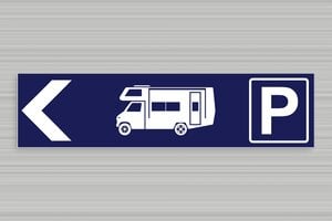 Panneau de signalisation - Panneau parking camping car - 400 x 100 mm - PVC - bleu-marine-blanc - none - secteur-tourisme-camping-car-003-3
