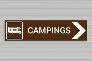 Signalétique camping - secteur-tourisme-camping-car-004-3 - 400 x 100 mm - brun-blanc - none - secteur-tourisme-camping-car-004-3
