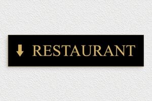 Signalétique pour le tourisme - Panneau directionnel restaurant - 300 x 70 mm - PVC - noir-or - glue - secteur-tourisme-hotel-flechage-010-3