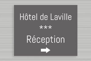 Signalétique pour le tourisme - secteur-tourisme-hotel-reception-003-3 - 250 x 200 mm - gris-souris-blanc - none - secteur-tourisme-hotel-reception-003-3