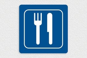 Signalétique restaurant - Panneau signalétique restaurant - 300 x 300 mm - PVC - bleu-blanc - none - secteur-tourisme-restaurant-002-3