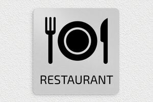 Signalétique pour le tourisme - Plaque signalétique restaurant - 200 x 200 mm - Aluminium - anodise - none - secteur-tourisme-restaurant-003-3