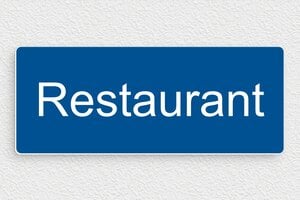 Signalétique pour le tourisme - Panneau restaurant - 200 x 80 mm - PVC - bleu-blanc - none - secteur-tourisme-restaurant-004-3