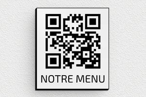 Plaque QR Code - secteur-tourisme-restaurant-menu-002-3 - 40 x 45 mm - gris-noir - none - secteur-tourisme-restaurant-menu-002-3
