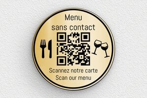 Plaque QR Code - secteur-tourisme-restaurant-menu-004-3 - 75 x 75 mm - or-brosse-noir - none - secteur-tourisme-restaurant-menu-004-3