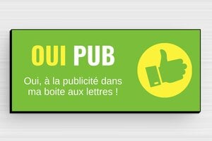 Plaque boîte aux lettres Oui pub - Plaque oui pub - 80 x 35 mm - PVC - custom - glue - sign-ouipub-002-1