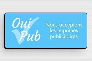 Plaque oui pub - 80 x 35 mm - PVC - custom - glue - sign-ouipub-007-1