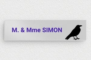 Plaque boite aux lettres aluminium - signparti-alu-001-1 - 100 x 25 mm - anodise - glue - signparti-alu-001-1