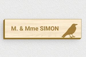 Plaque boites aux lettres en bois - signparti-b-001-1 - 100 x 25 mm - erable - glue - signparti-b-001-1