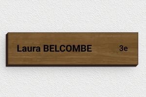 Plaque boites aux lettres en bois - signparti-b-004-1 - 100 x 25 mm - noyer - glue - signparti-b-004-1