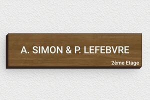 Plaque boites aux lettres en bois - signparti-b-005-1 - 100 x 25 mm - noyer - glue - signparti-b-005-1