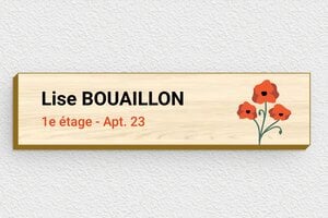 Plaque boites aux lettres en bois - signparti-b-011-1 - 100 x 25 mm - erable - glue - signparti-b-011-1