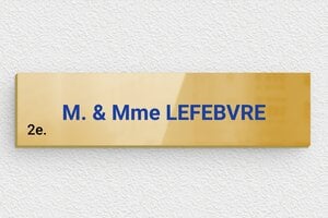 Plaque boite aux lettres laiton - signparti-l-002-1 - 100 x 25 mm - poli - glue - signparti-l-002-1