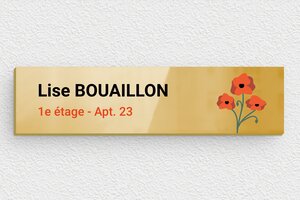 Plaque boite aux lettres laiton - signparti-l-011-1 - 100 x 25 mm - poli - glue - signparti-l-011-1