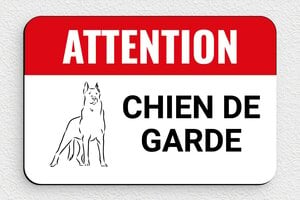 Panneau chien méchant - Plaque attention chien de garde - 150 x 100 mm - PVC - custom - glue - signparti-panneau-attention-chien-beauceron-006-1