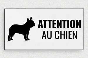 Où acheter un panneau attention au chien ? - signparti-panneau-attention-chien-bouledogue-001-3 - 150 x 80 mm - gris-noir - glue - signparti-panneau-attention-chien-bouledogue-001-3