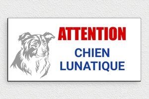 Attention au chien - Plaque attention chien lunatique - 210 x 100 mm - PVC - custom - glue - signparti-panneau-attention-chien-bouvierbernois-009-3