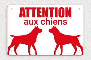 Attention au chien - Panneau attention aux chiens - 300 x 200 mm - PVC - blanc-rouge - screws - signparti-panneau-attention-chien-cane-corso-002-3