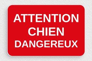 Attention au chien - Panneau chien dangereux - 150 x 100 mm - PVC - rouge-blanc - glue - signparti-panneau-attention-chien-dangereux-003-1